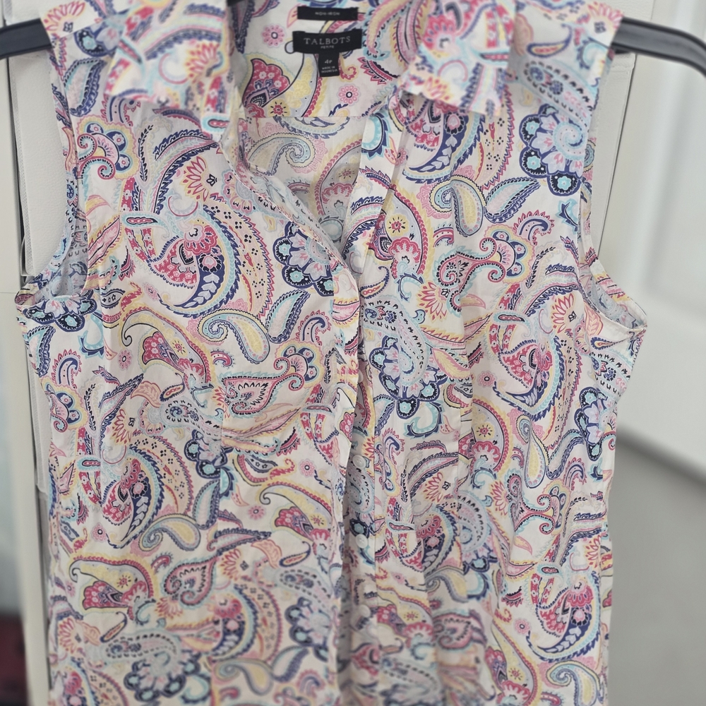 Talbots Paisley Button Down Shirt - Multicolor